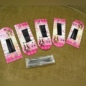Black Hair Bobby Pins Set